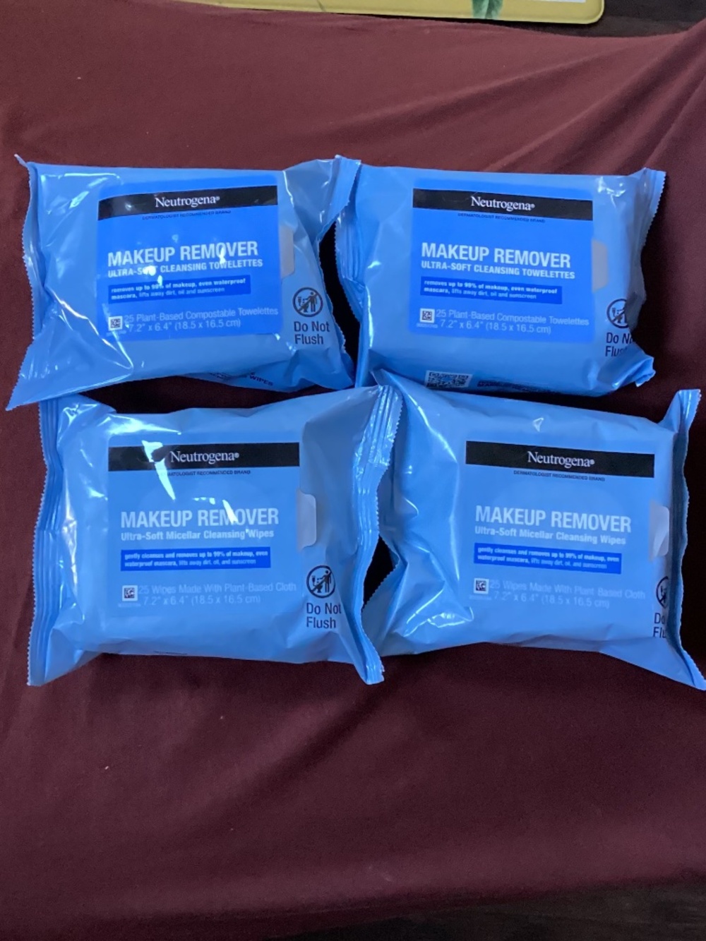 Neutrogena Makeup Remover Ultra-Soft Cleansing Towelettes Bundle 4 Pack NEW